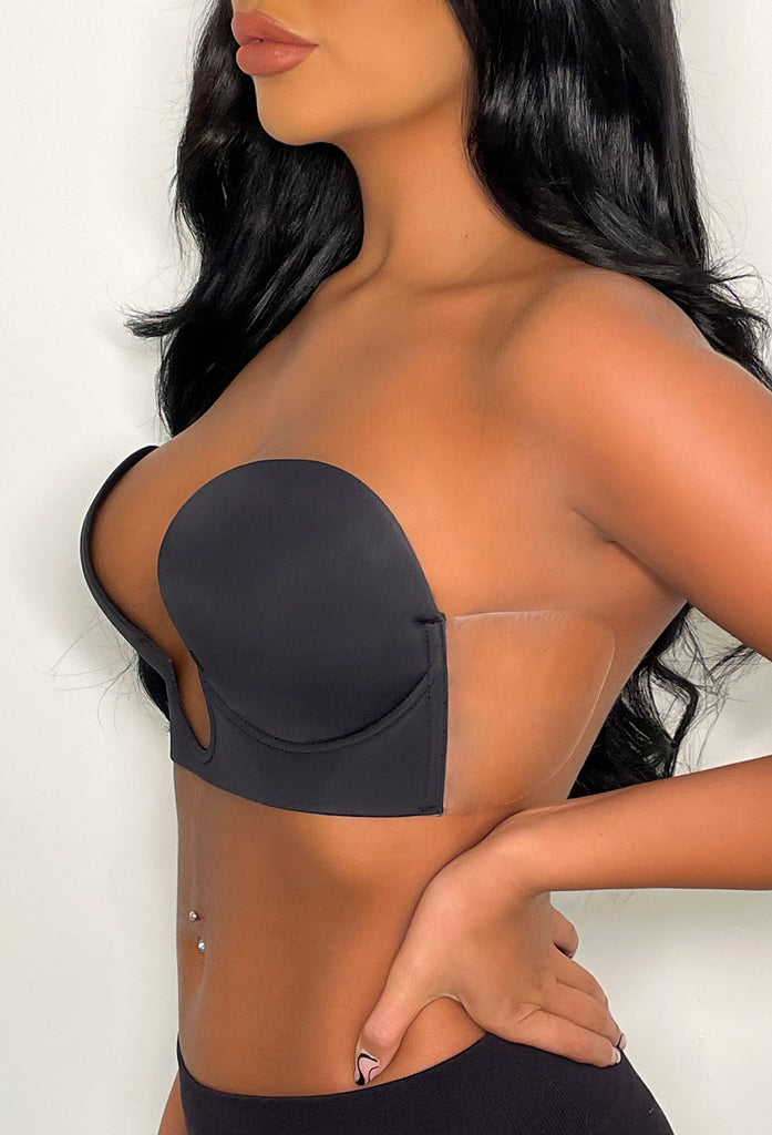 Strapless Sticky Push-up Plunge Bra - Plus Size Backless Adhesive Bra DD Cup  BLK, Black : : Clothing, Shoes & Accessories