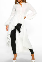 Desirable Doll White Pleated Dip Hem Shirt