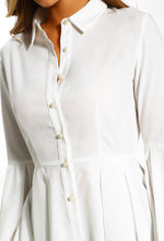 Desirable Doll White Pleated Dip Hem Shirt