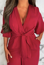 Red Wide Leg Jumpsuit