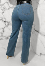 Reflect My Love Light Blue Stretch Hot Fix Sequin Straight Leg Jeans