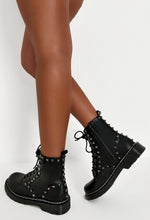 Wild For Love Black Stud Biker Boots