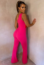 She's A Stunner Pink Bow One Shoulder Jumpsuit