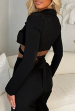 Lavishly Luxe Black Wrap Over Elasticated Back Trousers