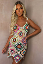 Bohemian Glam White Crochet Patchwork Mini Dress