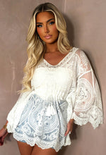 Floral Finesse White Lace Tassel Top