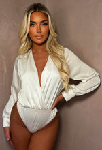 Regal Desire White Wrap Satin Bodysuit