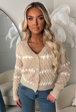 Madam Beauty Beige Contrast Cardigan