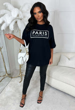 Totally Scandalous Black Oversized Paris T-Shirt