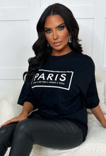 Totally Scandalous Black Oversized Paris T-Shirt