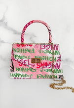 Graffiti Chic Baby Pink Printed Top Handle Bag