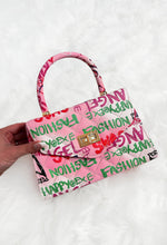 Graffiti Chic Baby Pink Printed Top Handle Bag