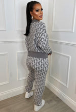 Pink Ladies Grey Marl Turtle Neck Knitted 2pcs Loungewear Set