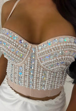 Mermaids Treasure Nude Diamond and Pearls Embellished Bodice Top Limited Edition