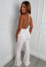 Sparkling Diamond Pink Halterneck Cowl Jumpsuit