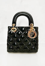 Get The Look Black Patent Quilted Bag