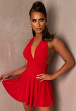 Party Forever Red Halter Mini Dress