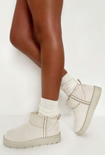 Snowy Blues Cream Aztec Detail Faux Fur Lining Cosy Boots