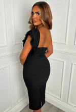 Alivia Black One Shoulder Cut Out Bandeau Dress