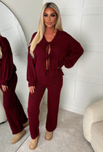 Autumn Baby Burgundy Tie Knot Knitted Co-Ord Set