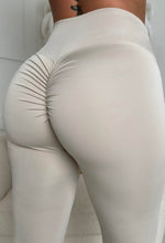 Better Shape Up Beige Ruched Flared Leggings