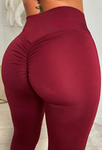 Better Shape Up Burgundy Ruched Flared Leggings