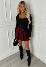 Bow Down Burgundy Sequin Bow Puff Ball Skirt