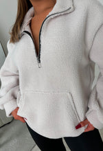 Casual Luxe Cream Half Zip Up Borg Fleece Jumper