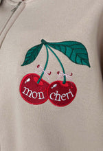 Cherie Beige Cherry Embroidered Loungewear Set