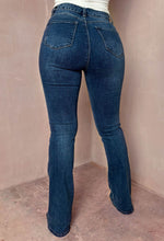 Christiane Mid Blue Stretch Push Up Flared Jeans