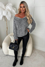 Cleo Black Chunky Knit Sequin Jumper