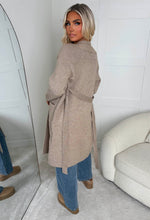 Cosy Opulence Beige Luxury Faux Fur Collar Cardigan