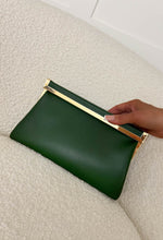 Couture Lifestyle Khaki Gold Trim Clutch with Chain Strap