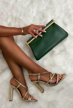 Couture Lifestyle Khaki Gold Trim Clutch with Chain Strap