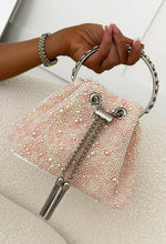 Demure Charm Pink Crystal Bucket Bag