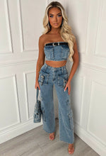 Denim Darling Mid Blue Cargo Co-Ord Set