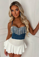 Denim Tears Mid Blue Denim Diamante Tassel Top