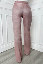 Divine Diva Pink Lurex Stretch Straight Leg Trousers