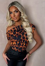 Dixie Black Leopard Print Ruched Top