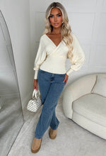 Elsie Cream V-Neck Wrap Jumper