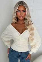 Elsie Cream V-Neck Wrap Jumper