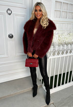 Furever Fantasy Burgundy Ultra Thick Faux Fur Jacket