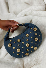 Genevieve Mid Blue Gold Detail Denim Bag