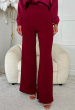 I See Fire Burgundy High Waisted Wide Leg Trousers