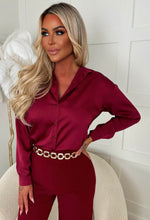 Icon Burgundy Satin Button Shirt