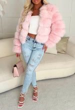 Iconic Daydream Baby Pink Faux Fur Collarless Jacket