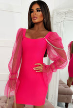 In Your Dream Pink Long Sleeve Bandage Dress