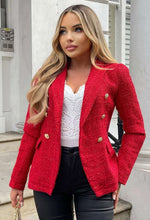 Be A Saint Red Metallic Tweed Blazer