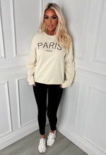 In My Era Cream Embroidered Paris Sweatshirt