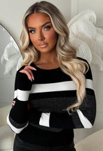 In This Moment Monochrome Stripe Knitted Jumper